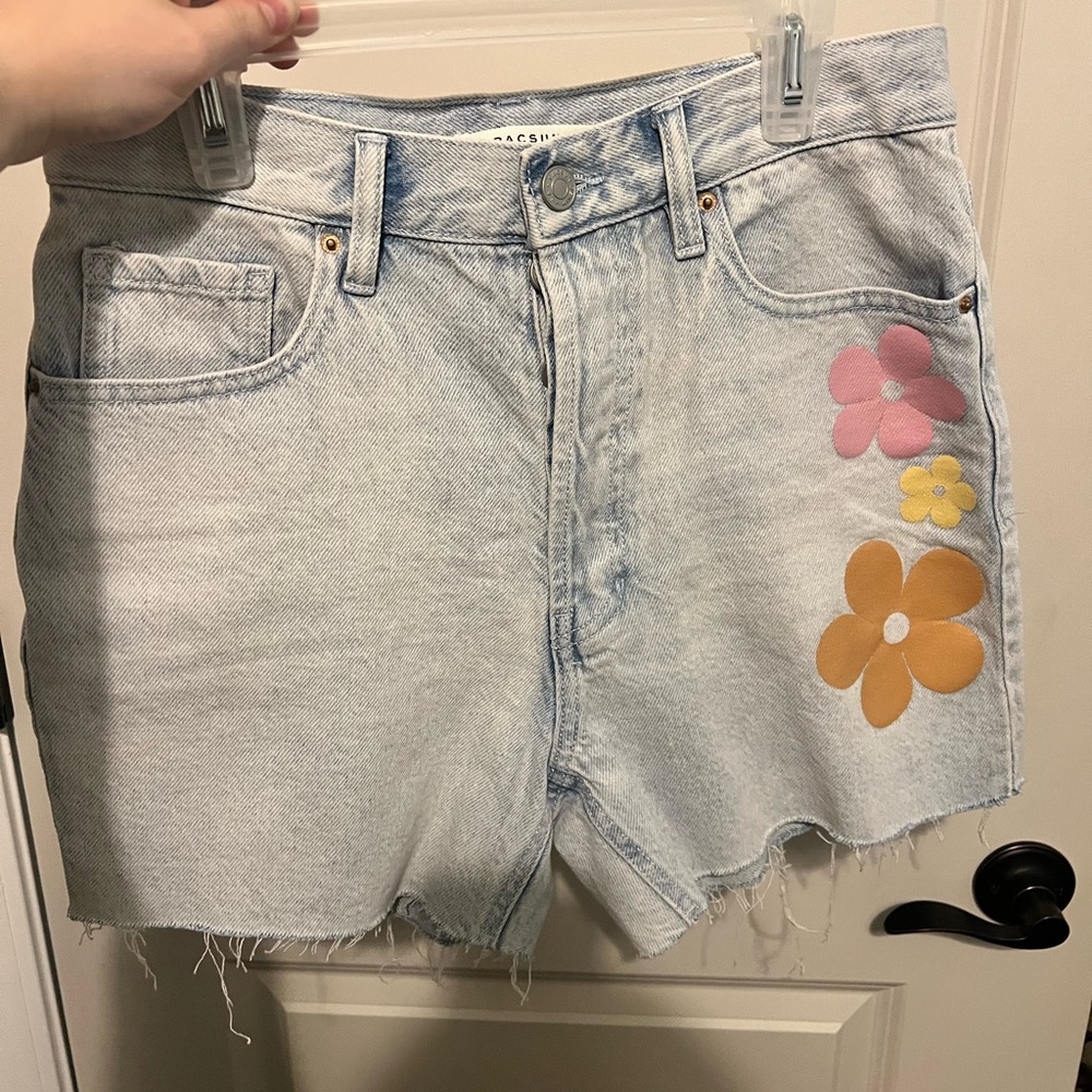 PacSun Light Blue Floral Jean Shorts